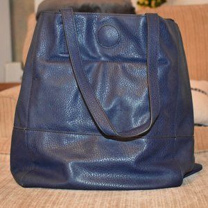 Joy Susan Vegan Pebble Leather Tote in Blue